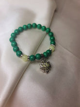 Load image into Gallery viewer, Gorgeous Jasper Bracelet 8mm Glow Lotus Pendant Bracelet Boho Gypsy