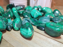 Load image into Gallery viewer, ONE MALACHITE TUMBLED STONE