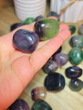 Load image into Gallery viewer, ONE RAINBOW FLUORITE TUMBLED STONE