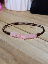Load image into Gallery viewer, Rose Quartz Chip Bracelet Handmade Genuine Crystal Bracelet