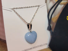 Load image into Gallery viewer, Blue Chalcedony Heart necklace Powerful necklace Healing Energy Necklace