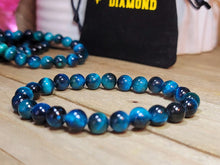 Load image into Gallery viewer, Self confidence Bracelet- Natural Blue Tiger Eye Bracelet Elastic Yoga Gemstones