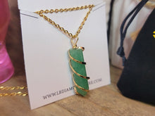 Load image into Gallery viewer, Natural Crystal Necklace Gold Wire Wrapped Green Aventurine