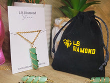 Load image into Gallery viewer, Natural Crystal Necklace Gold Wire Wrapped Green Aventurine