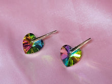 Load image into Gallery viewer, Handmade Small Natural Mini Colorful Heart Earrings , Cute Earrings Gift for her