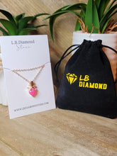 Load image into Gallery viewer, Cute Pink Snowman ainty Necklace Rose Gold Tone
