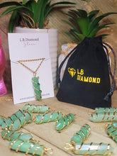 Load image into Gallery viewer, Natural Crystal Necklace Gold Wire Wrapped Green Aventurine