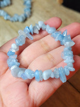 Load image into Gallery viewer, Blue Chalcedony Bracelet Handmade Genuine Crystal Stretch Bracelet
