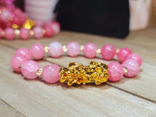 Load image into Gallery viewer, Harmony in Rose Quartz: Handmade 10 MM Beaded Feng Shui Stretch Bracelet - 19 CM