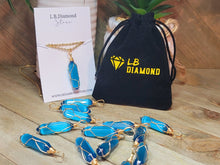 Load image into Gallery viewer, Natural Cat eye Point Necklace Baby Blue Colored Handmade Pendant