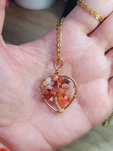 Load image into Gallery viewer, Natural Handmade Crystal Necklace Gold Wire Wrapped Carnelian Healing