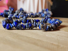Load image into Gallery viewer, Lapis Lazuli Chip Bracelet Handmade Genuine Crystal Stretch Bracelet