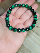 Load image into Gallery viewer, Self confidence Bracelet- Natural Green Tiger Eye Bracelet Elastic 8mm