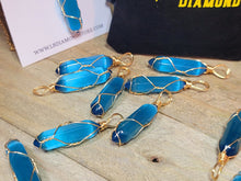 Load image into Gallery viewer, Natural Cat eye Point Necklace Baby Blue Colored Handmade Pendant