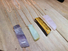 Load image into Gallery viewer, Natural Handmade Crystal Necklace Golden Amethyst, Amazonite, Tiger Eye , Rose Quartz
