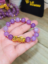 Load image into Gallery viewer, Natural Amethyst Feng shui Bracelet, 10 mm Handmade Semi Precious Gemstone