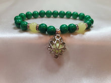 Load image into Gallery viewer, Gorgeous Jasper Bracelet 8mm Glow Lotus Pendant Bracelet Boho Gypsy