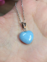 Load image into Gallery viewer, Blue Chalcedony Heart necklace Powerful necklace Healing Energy Necklace