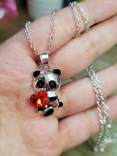 Load image into Gallery viewer, I Love You Necklace Panda - Trendy Heart necklace Silver tone