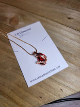 Load image into Gallery viewer, I Love You Necklace - Trendy Red Rhinestone necklace Gold tone