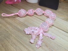 Load image into Gallery viewer, Crystal Tassel | 7 Chakra Hanger | Rose Quartz Self Love crystal hanger Big Stones