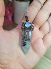 Load image into Gallery viewer, Natural Handmade Crystal Necklace Labradorite With Opal & Amethyst Reiki