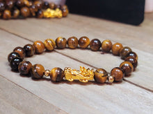Load image into Gallery viewer, Self confidence Bracelet- Natural Tiger Eye 8mm Feng shui Bracelet Elastic