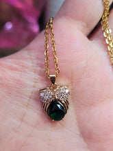 Load image into Gallery viewer, Green Owl Golden Necklace, Dainty Necklace, Bridesmaid Gift Tiny Owl