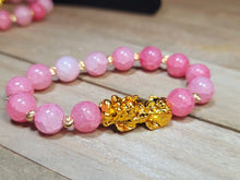 Load image into Gallery viewer, Harmony in Rose Quartz: Handmade 10 MM Beaded Feng Shui Stretch Bracelet - 19 CM