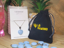 Load image into Gallery viewer, Blue Chalcedony Heart necklace Powerful necklace Healing Energy Necklace