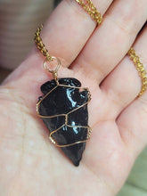 Load image into Gallery viewer, Elegant Black Tourmaline Crystal Necklace - 18 Inches, Gold Tone