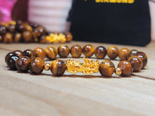 Load image into Gallery viewer, Self confidence Bracelet- Natural Tiger Eye 8mm Feng shui Bracelet Elastic