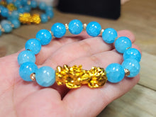Load image into Gallery viewer, Elegant 10MM Blue Aquamarine Feng Shui Beaded Bracelet – 19 CM,