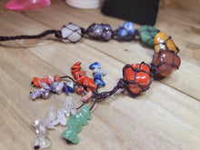Load image into Gallery viewer, Crystal Tassel | 7 Chakra Hanger | Rose Quartz Self Love crystal hanger Big Stones