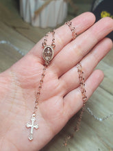 Load image into Gallery viewer, Rosary Necklace, Gold Rosary Necklaces ,Catholic Jewelry Plain Cross