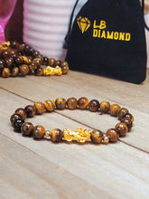 Load image into Gallery viewer, Self confidence Bracelet- Natural Tiger Eye 8mm Feng shui Bracelet Elastic
