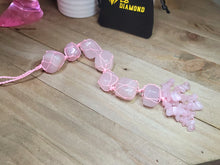 Load image into Gallery viewer, Crystal Tassel | 7 Chakra Hanger | Rose Quartz Self Love crystal hanger Big Stones