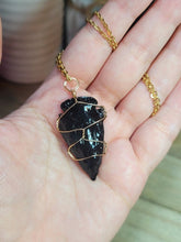 Load image into Gallery viewer, Elegant Black Tourmaline Crystal Necklace - 18 Inches, Gold Tone