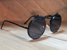Load image into Gallery viewer, Steampunk Goggles Glasses Round Sunglasses Emo Retro Vintage Flip Up
