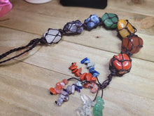 Load image into Gallery viewer, Crystal Tassel | 7 Chakra Hanger | Rose Quartz Self Love crystal hanger Big Stones