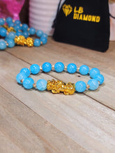 Load image into Gallery viewer, Elegant 10MM Blue Aquamarine Feng Shui Beaded Bracelet – 19 CM,
