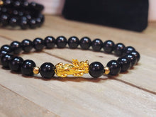 Load image into Gallery viewer, Natural Handmade Crystal bracelet Black Obsidian Feng shui 8mm bracelet