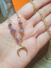 Load image into Gallery viewer, Amethyst Point Necklace Genuine Handmade Moon Amethyst ,