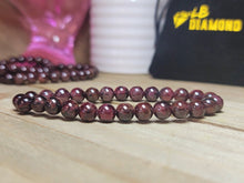 Load image into Gallery viewer, Garnet Crystal Bead Bracelet, Genuine Garnet Gemstone Bracelet 8mm