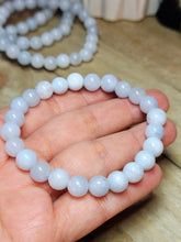 Load image into Gallery viewer, Handmade Light Blue Aquamarine Bracelet Powerful Bracelet 8mm Healing
