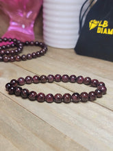 Load image into Gallery viewer, Garnet Crystal Bead Bracelet, Genuine Garnet Gemstone Bracelet 8mm