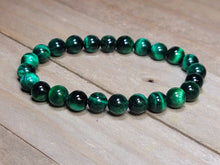Load image into Gallery viewer, Self confidence Bracelet- Natural Green Tiger Eye Bracelet Elastic 8mm