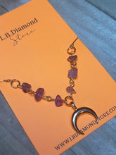 Load image into Gallery viewer, Amethyst Point Necklace Genuine Handmade Moon Amethyst ,