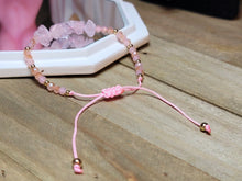 Load image into Gallery viewer, Rose Quartz Chip Adjustable Bracelet Handmade Bracelet~ Self Love