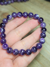 Load image into Gallery viewer, Natural Amethyst Bracelet, Handmade Semi Precious Gemstone 8mm